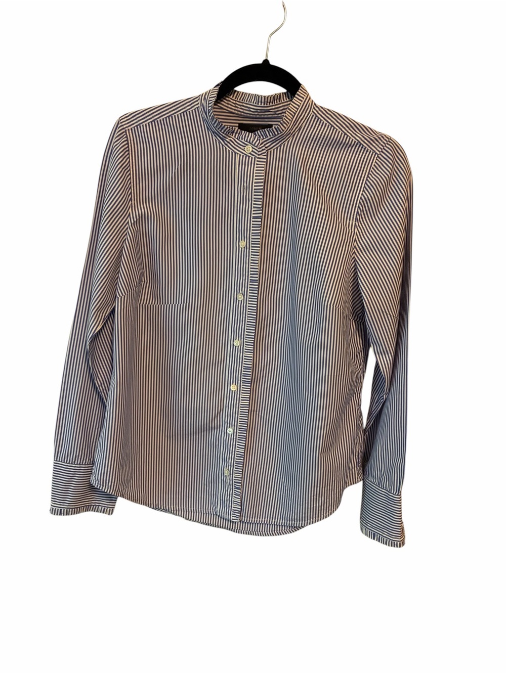 J Crew Ruffles Pinstripe Button Shirt - Picture 2 of 15